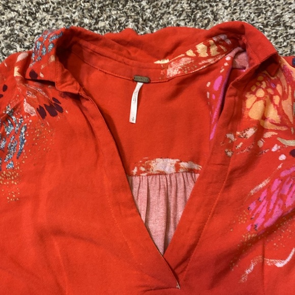 Free People Red Floral Tunic - Picture 6 of 9